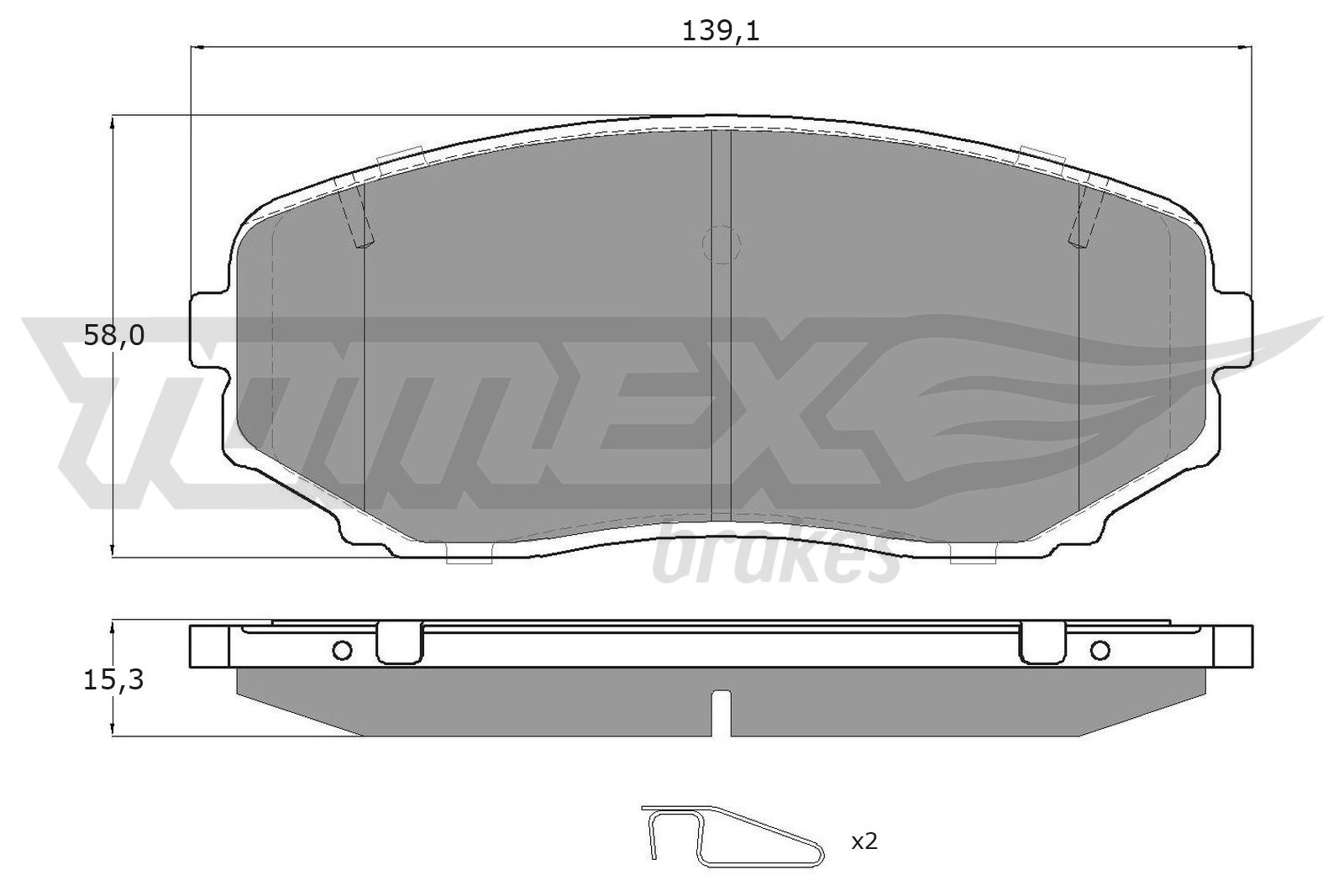 Sada brzdových platničiek kotúčovej brzdy TOMEX Brakes